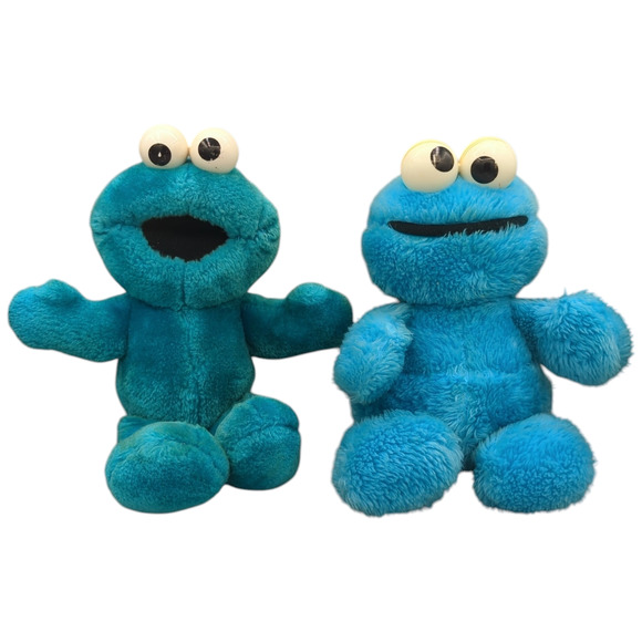 Vintage Cookie Monster Plush Lot 1996 Tyco Talking Cookie Monster Hasbro Softies - Picture 1 of 11